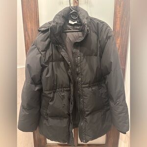 & Other Stories Black Quilted puffer Jacket with detachable hood